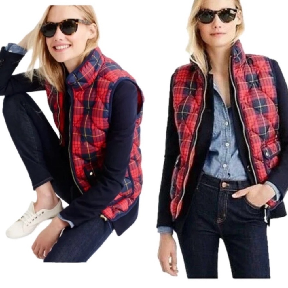 J. Crew Red Plaid Women's Vest